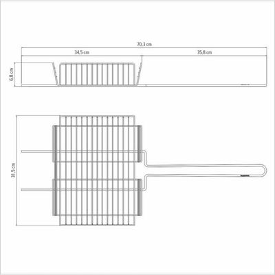 Grelha Multiuso Tramontina Churrasco 70,2x31,5cm Em Aço Inox