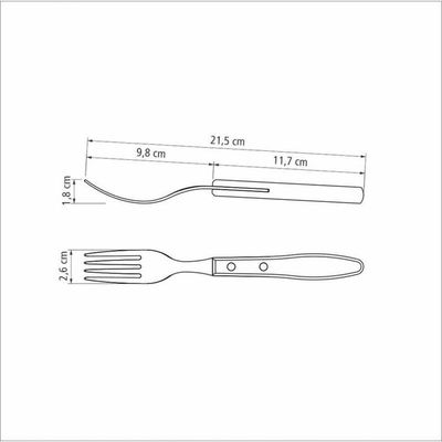 Garfo Jumbo Tramontina Churrasco Aço Inox Polywood Castanho