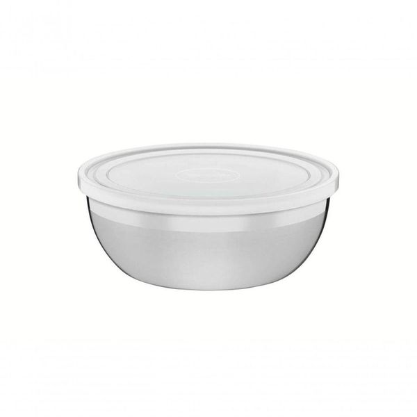 Pote Tramontina Freezinox Redondo Em Inox Com Tampa Plástica 2,2 Litros