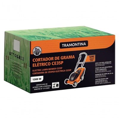 Cortador De Grama Elétrico Tramontina Ce35p Em Plástico Com Coletor Rígido 1300w 127v