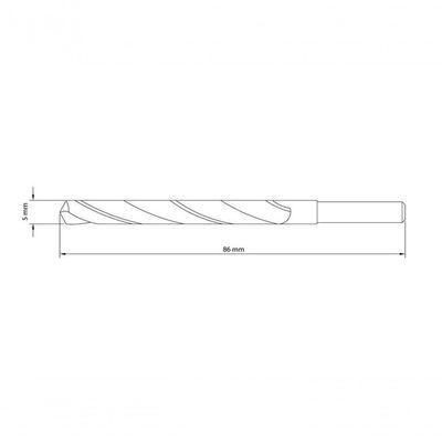 Broca Para Aço 5x86mm Tramontina Master Em Aço Rápido Hss Din 338