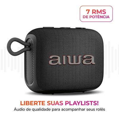 Caixa De Som Speaker Aiwa AWS-SP-07-B 7W Bluetooth IPX6 Bivolt