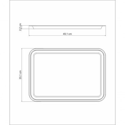 Bandeja Retangular Tramontina Buena Em Aço Inox 49x33cm