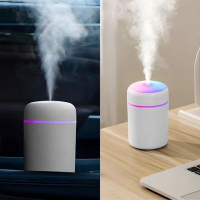 Umidificador Portátil Usb 300ml Branco Bivolt – Ultrassônico Com Luminária Led