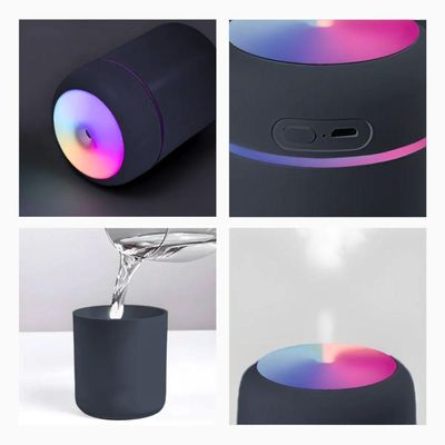 Umidificador Portátil Ultrassônico Usb 300ml – Cinza Escuro Com Função Luminária - Bivolt