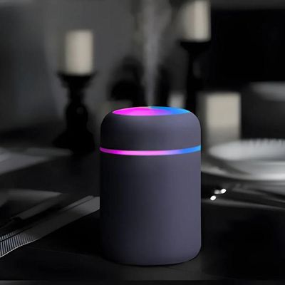 Umidificador Portátil Ultrassônico Usb 300ml – Cinza Escuro Com Função Luminária - Bivolt