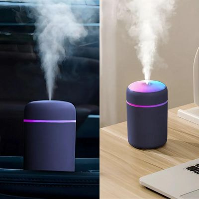 Umidificador Portátil Ultrassônico Usb 300ml – Cinza Escuro Com Função Luminária - Bivolt