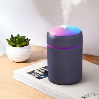 Umidificador Portátil Ultrassônico Usb 300ml – Cinza Escuro Com Função Luminária - Bivolt