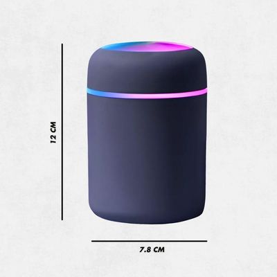 Umidificador Portátil Ultrassônico Usb 300ml – Cinza Escuro Com Função Luminária - Bivolt