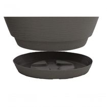 Vaso Tramontina Asteca Em Polietileno Concreto Com Prato 38cm