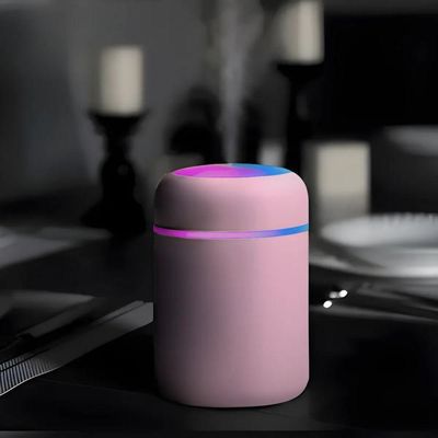 Umidificador Portátil Ultrassônico Usb 300ml Rosa – Bivolt Com Função Luminária