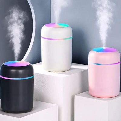 Umidificador Portátil Ultrassônico Usb 300ml Rosa – Bivolt Com Função Luminária