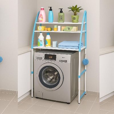 Rack Organizador Portátil Com 3 Prateleiras – Lavanderia, Banheiro E Utilidades - Azul