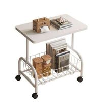Mesa Lateral Multiuso Com Rodinhas - Branca