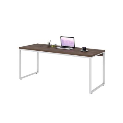Mesa Kuadra Diretor 180x70x75cm Nogal - Est. Branca