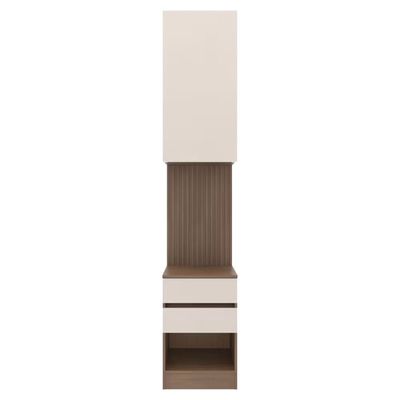 Armário Modulado de Lateral Bartira Lugano com 1 Porta 2 Gavetas 2 Prateleiras Casal – Avelã/Capuccino