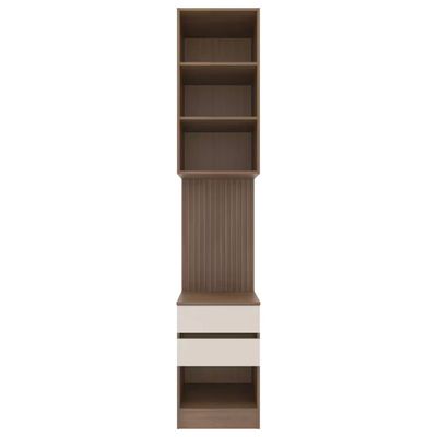 Armário Modulado de Lateral Bartira Lugano com 1 Porta 2 Gavetas 2 Prateleiras Casal – Avelã/Capuccino