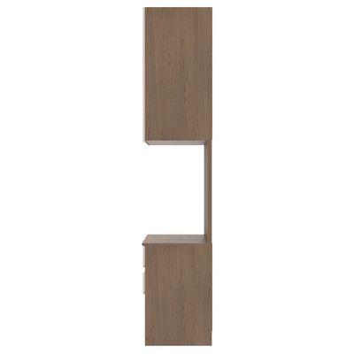Armário Modulado de Lateral Bartira Lugano com 1 Porta 2 Gavetas 2 Prateleiras Casal – Avelã/Capuccino
