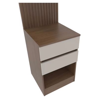 Armário Modulado de Lateral Bartira Lugano com 1 Porta 2 Gavetas 2 Prateleiras Casal – Avelã/Capuccino