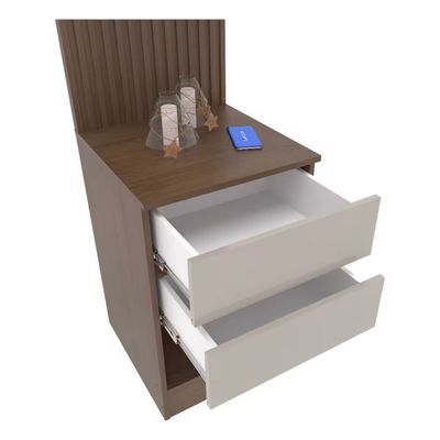 Armário Modulado de Lateral Bartira Lugano com 1 Porta 2 Gavetas 2 Prateleiras Casal – Avelã/Capuccino