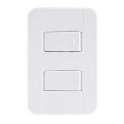 Conjunto 4x2 2 Interruptores Simples 10 A 250 V Tramontina Tablet Branco