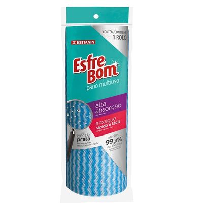 Pano Multiuso Esfrebom Rolo Com 25 Unidades Azul