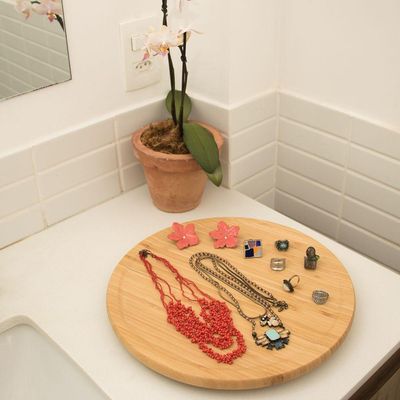 Tábua De Bambu Com Base Giratória Oikos