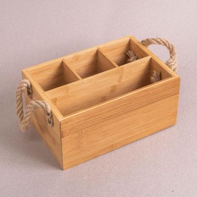 Porta Talheres De Bambu Com Alça Oikos