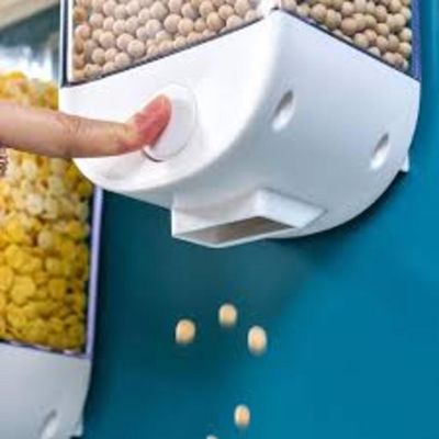 Dispenser De Alimentos De Parede Touch 1 Litro Hermético Para Cereais, Grãos E Mantimentos
