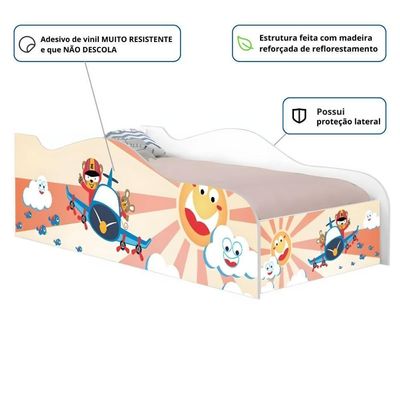 Cama Solteiro Glow Patrulha Ursinhos Solteiro Com Colchão