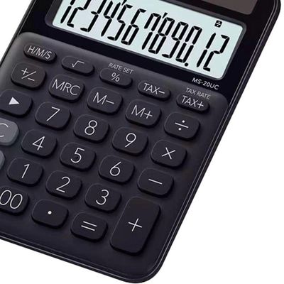 Calculadora De Mesa Casio Ms20uc 12 Dígitos Preta