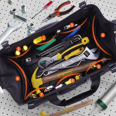 Bolsa Maleta Profissional Para Ferramentas – Fundo De Borracha Reforçado Com 14 Bolsos