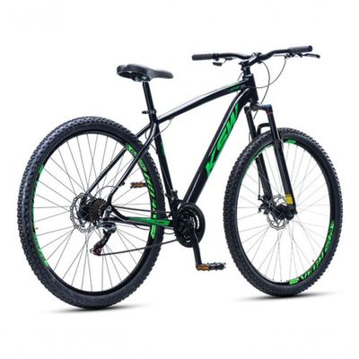 Bicicleta Bike Aro 29 Ksw Marcha 21 Velocidades Alumínio Xlt 100 Mtb Preto/verde 17