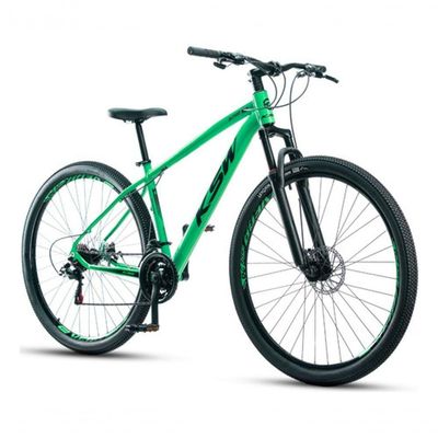 Bicicleta Aro 29 Ksw 24 Vel Alumínio Freio Disco Xlt100 Mtb Verde 17