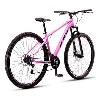 Bicicleta Aro 29 Ksw 21 Vel Shimano Alumínio Freio Disco Xlt100 Mtb Rosa 19