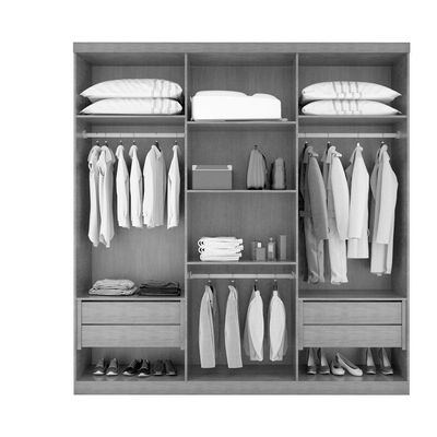 Guarda Roupa Casal 100% Mdf 6 Portas E 4 Gavetas Ruf Imbuia