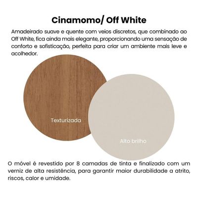 Mesa Lateral Com 1 Gaveta E Portas Usb Multimóveis Cr45304 Cinamomo-off White