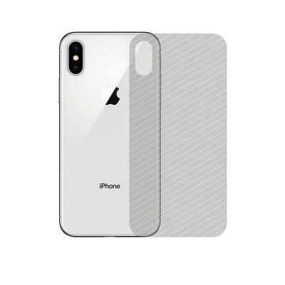 Película Hidrogel + Adesivo Fibra De Carbono Para Iphone Xs Max - Transparente
