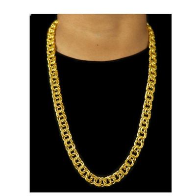 Cordão Corrente Friso 12Mm Semelhante Ao Ouro 18K