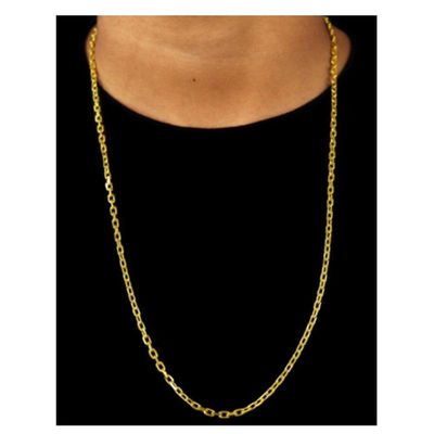 Cordão Corrente Cadeado De Quina 4Mm Fina
