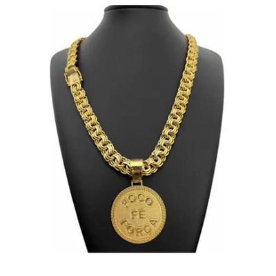 Cordão Corrente Banhado Ouro Foco Fé Força Reper