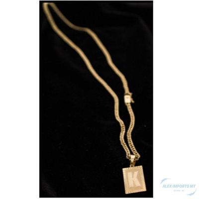 Cordão Grumet 3mm Banhado 18k Letra K