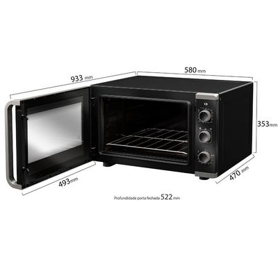 Forno Elétrico De Bancada Mueller 50L MFB50K Preto 220V