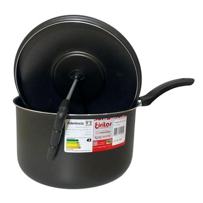 Panela Pipoqueira 22cm 4 Litros Antiaderente Eirilar Preto Preto