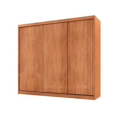 Guarda Roupa Casal Connor Mdf 3pts De Correr Moderna Mobília Naturalle