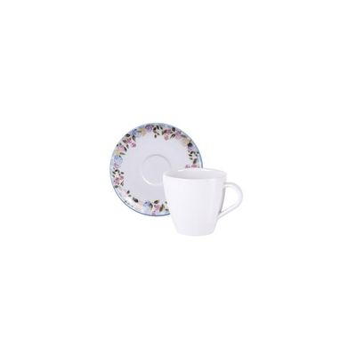 Conjunto 2 Xícara Pires Chá Tramontina Aura Porcelana 200ml