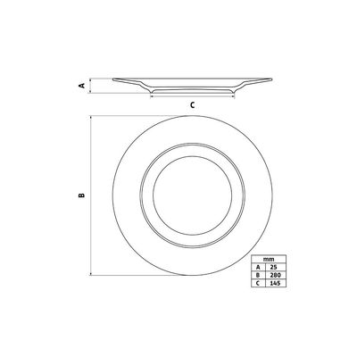 Kit 10 Pratos Raso Canyon Porcelana 25cm - Tramontina