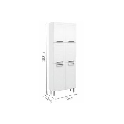 Cozinha Completa Múltipla 4 Peças (2Aéreo+1Balcão+1Paneleiro) C4P72 Branco/Preto - Bertolini