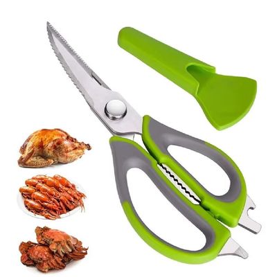 Tesoura Culinária Profissional 6 Em 1 – Multiuso Em Aço Inox Desmontável - Verde