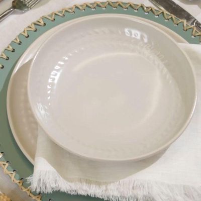 Prato Raso Copa E Cia Tramato Em Cerâmica Ivory